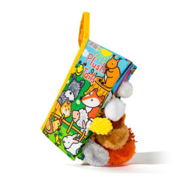 Carte din material textil, Plush tails, tridimensionala, jucarie interactiva