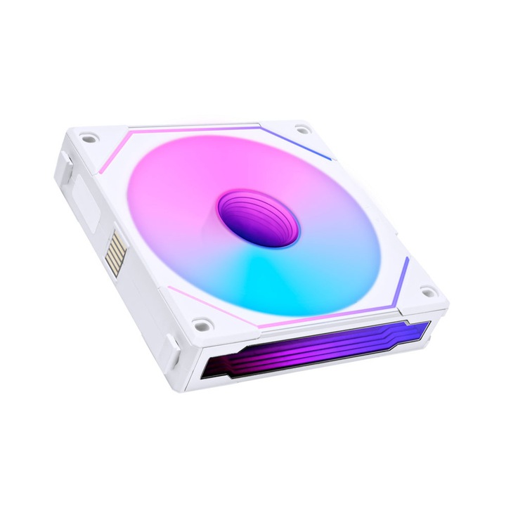 Ventilátor Lian-Li UNI SL-INF fordított lapát, 120 mm, ARGB PWM, fehér