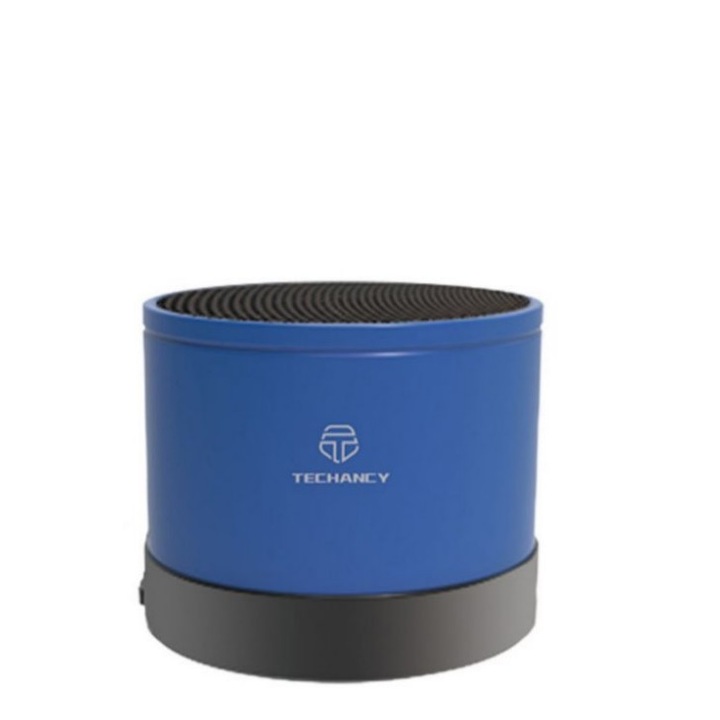 Mini difuzor wireless Bluetooth cu radiator bas personalizat, slot TF Card, portabil, albastru metalic