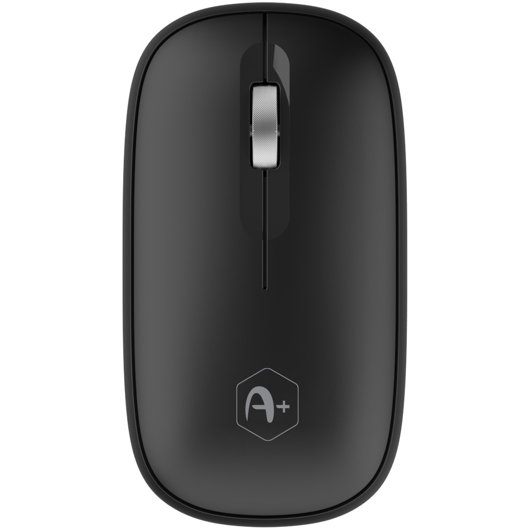 Mouse office A+ wireless, 1200 dpi, silent switch, metalic scroll, black