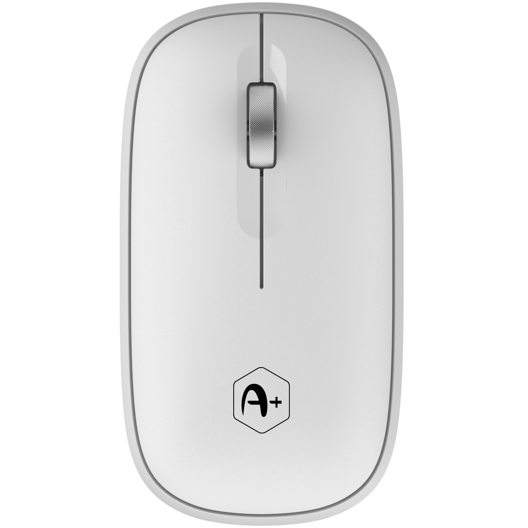 Mouse office A+ wireless, 1200 dpi, silent switch, metalic scroll, silver