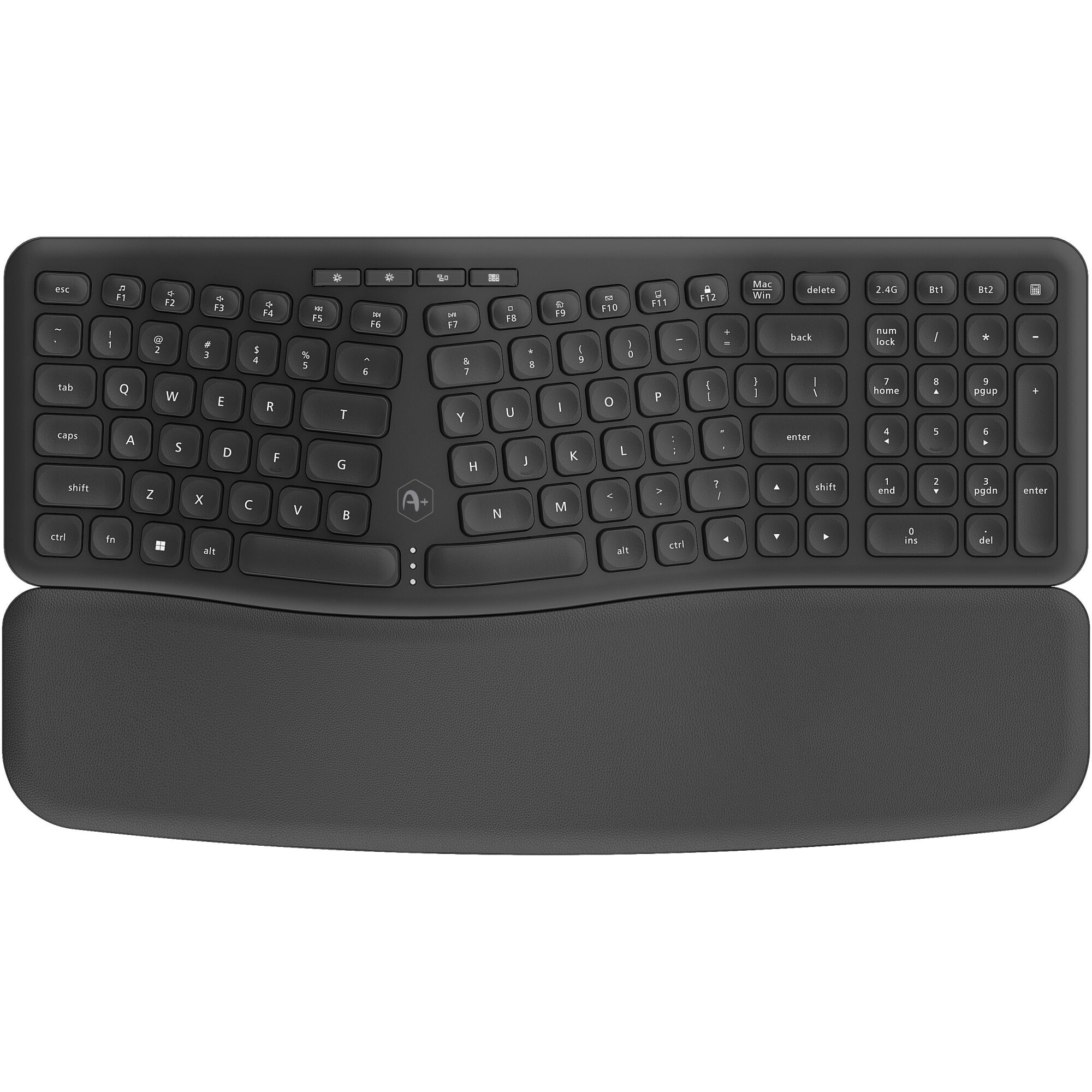 Tastatura office A+ Ergo wireless, full size, US layout, 400 mAh battery, black