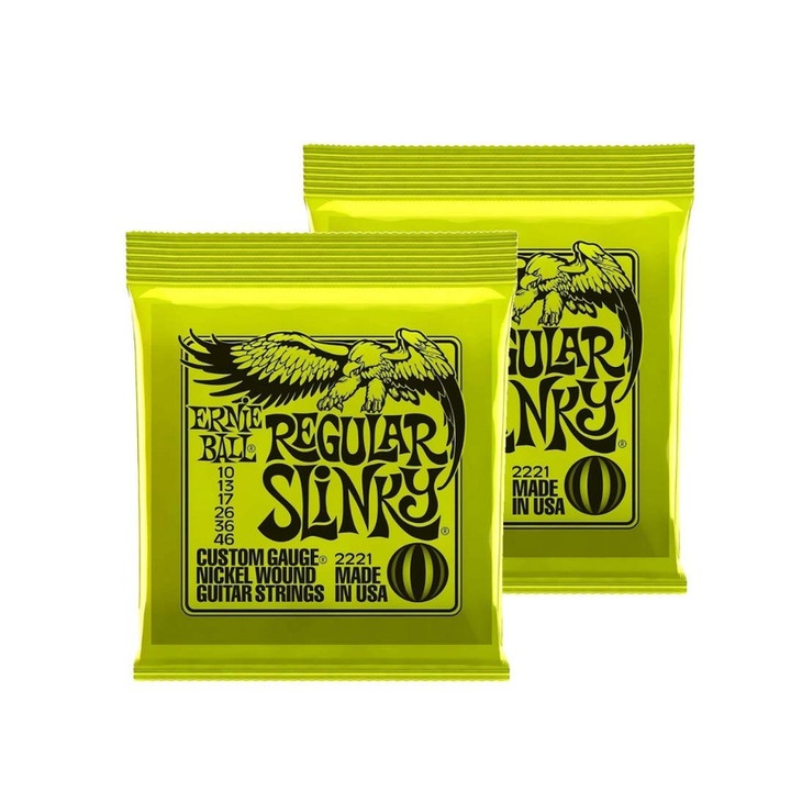 Струни за електрическа китара Ernie Ball Regular Slinky 2221, Размер 10 - 46, Никел