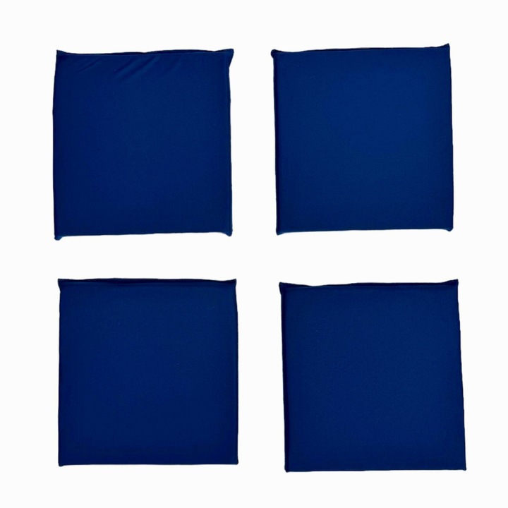 Комплект декоративни възглавници за кухненски или терасови столове с размери 32х32х3см, цвят син, 4 бр./компл.