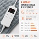 Perna Electrica cu Incalzire Rapida, 75W, Umed - Uscat, 6 Nivele Temperatura, Incalzire Rapidat, Telecomanda, Temporizator, Oprire automata, Ultra Soft, 60 x 30 cm, Gri