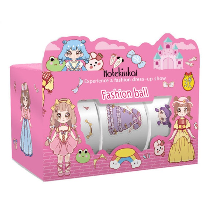 Set stickere decorative copii, Notekisskai, 3 Role, Multicolor