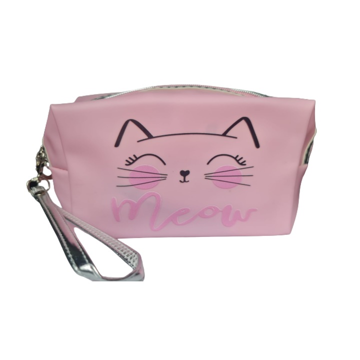 Geanta Cosmetice Meow, 18 Cm, Roz