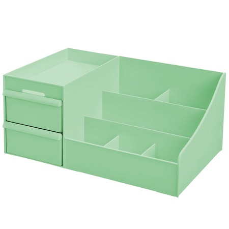 Organizator De Birou De Machiaj, 2 Sertare, Verde, 15, 5x27x11, 5cm