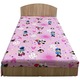 Cearceaf roz 240x215cm pentru pat dublu, pentru saltea mai mare de180cm, "Mickey si Minnie by Liz Line" din bumbac 100% - C250209
