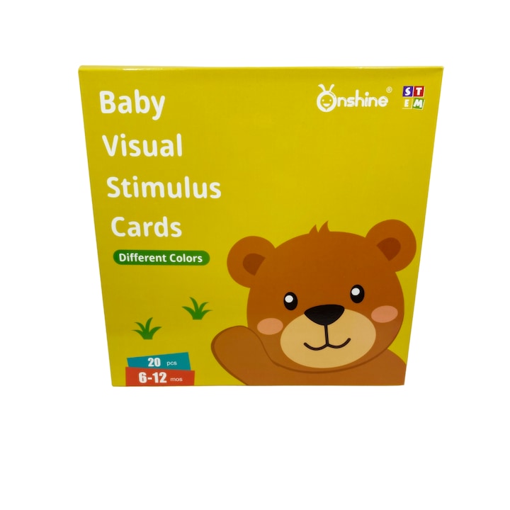 Set carduri stimulare vizuala bebelusi, 40 imagini, 22x22cm, 6-12 Luni