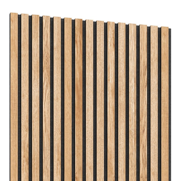 Furnérozott hornyolt akusztikus panel, Lameo, Tölgy, 60x240cm