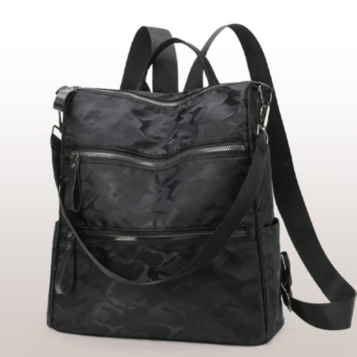 Rucsac dama, de tip geanta, Freeland B1109, Poliester, Negru