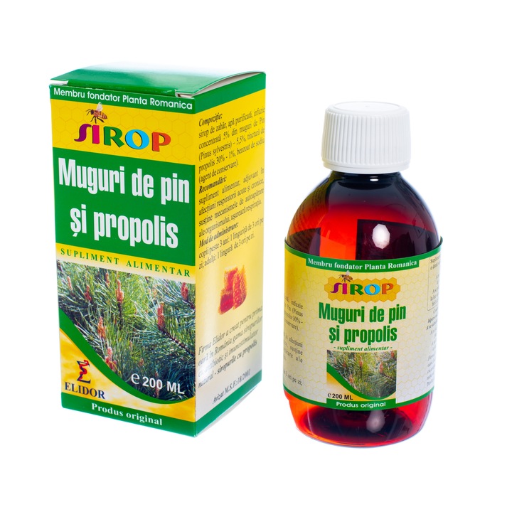 Sirop Patlagina, Muguri de pin si Propolis 200 ml Elidor