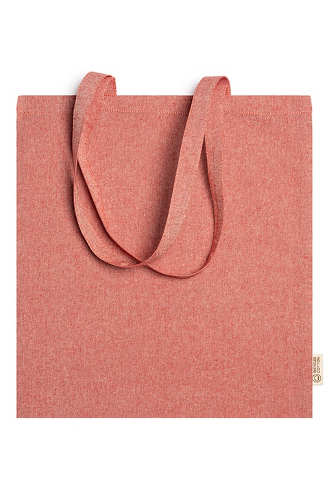 Sacosa din bumbac reciclat, Rivoli, 41 x 37 cm, densitate 120 g/m², rosu melanj