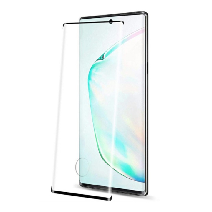 Folie protectie compatibila cu Samsung Galaxy Note 10, 9H, Negru-Transparent