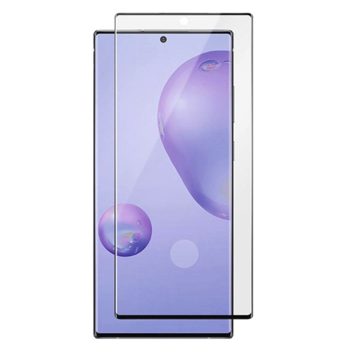 Folie de protectie compatibila cu Samsung Galaxy S22 Ultra, Sticla securizata, 9H, transparent-negru