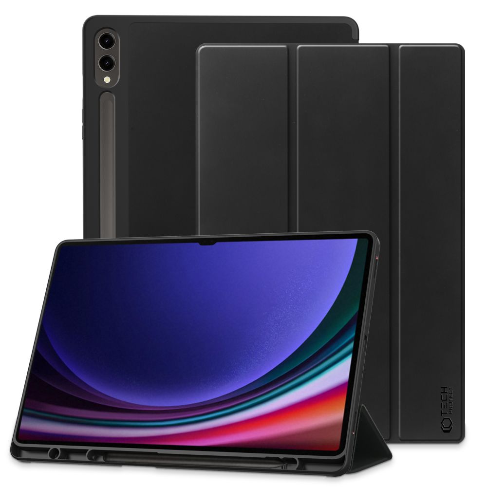 Husa Tech-Protect Smartcase Pen compatibila cu Samsung Galaxy Tab S9 FE Plus 12.4 inch Black
