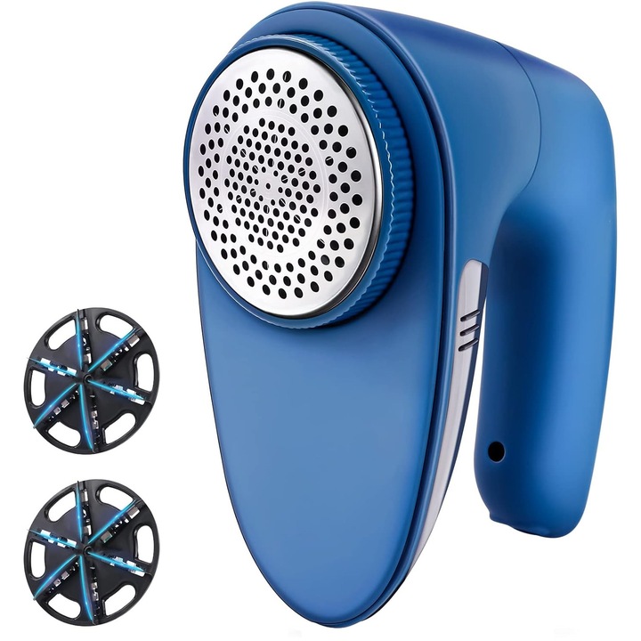 Aparat de curatat scame, reincarcabil USB, cu recipient colectare detasabil si 2 lame de schimb, 9, 000 rpm, lama cu 6 pale, cu perie electrostatica, maner rotativ 180°, SIKITUT