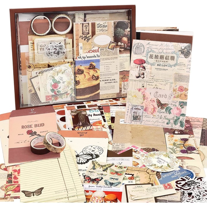 Kit de album vintage, WALALLA, 568 buc, Maro