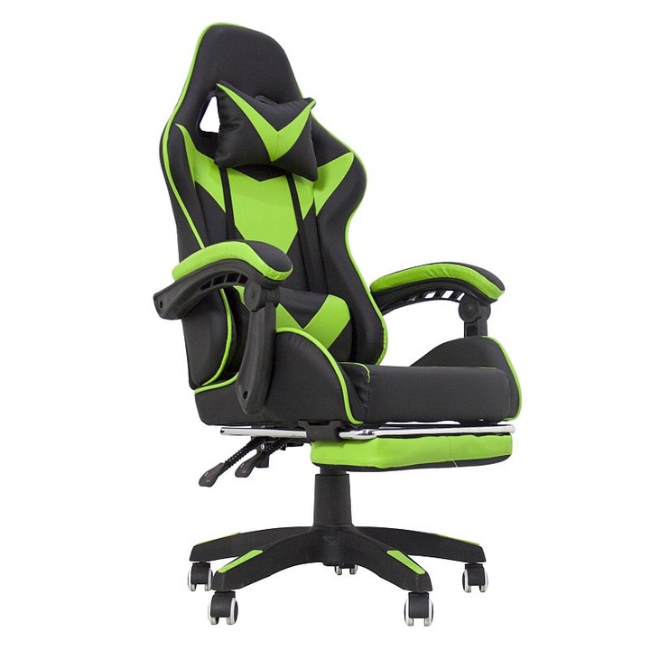 Procart Ergonomikus játékszék, összecsukható háttámla, ágyéktámasz, behúzható lábtámasz, fejtámla, állítható magasság 122-130 cm