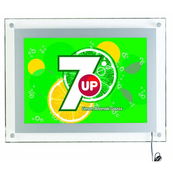 LED рамка за плакат AcryLED, Акрилна, За стенен монтаж, A2, Сребристо