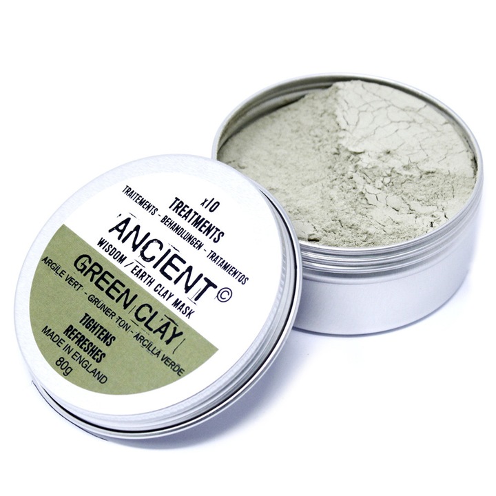 Masca faciala purifianta, Argila Verde, Sub forma de pudra, Pentru toate tipurile de ten, 80g