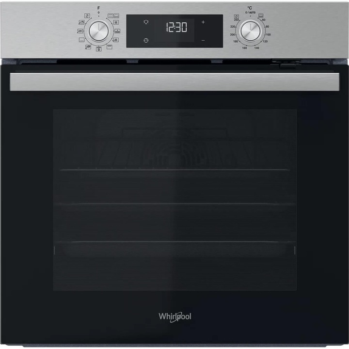 Cuptor incorporabil Whirlpool OMR58HU1X, Clasa A+, Capacitate 71 l, Cook3, Maxi Cooking, Pizza, Smart Clean, Inox/Negru
