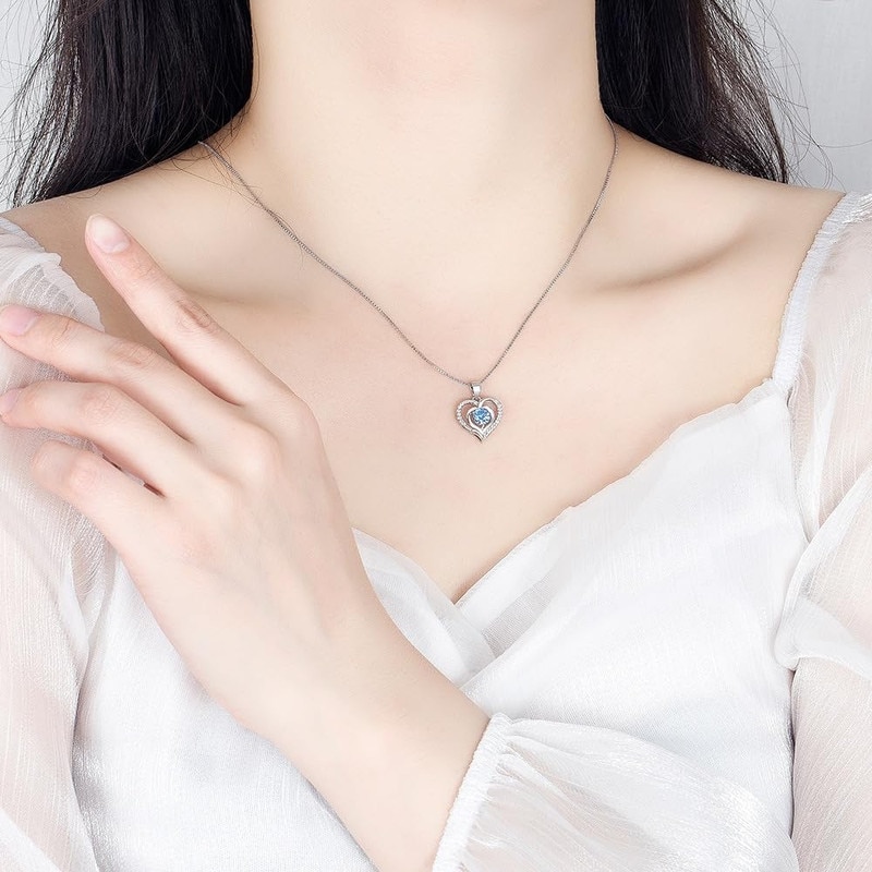 Lantisor din argint 925 Placat cu Aur Alb, Aisdelu®, pandantiv crystals ...