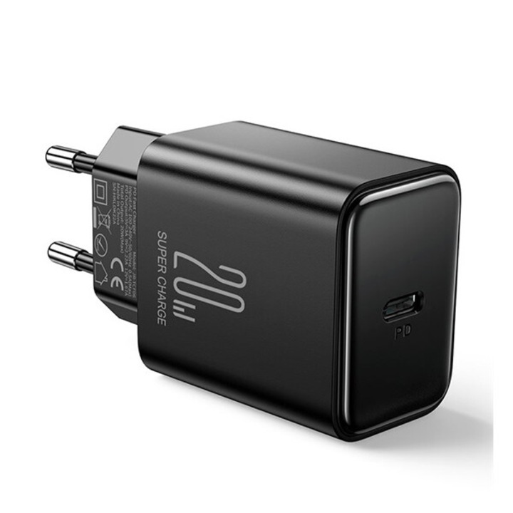 Joyroom jr-tcf06 hálózati töltő type-c aljzat, 20w, pd gyorstöltő 3.0, fekete