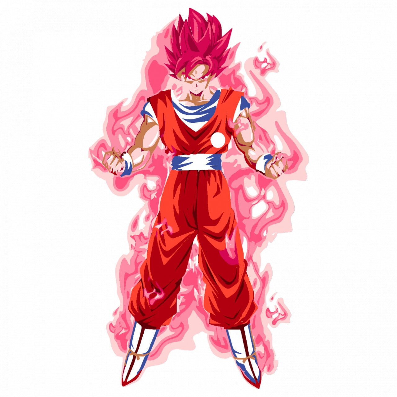 Red Robe Goku Set 5 bucati, Sticker decorativ, Dragon Ball God Red Goku, Rezistent la ...