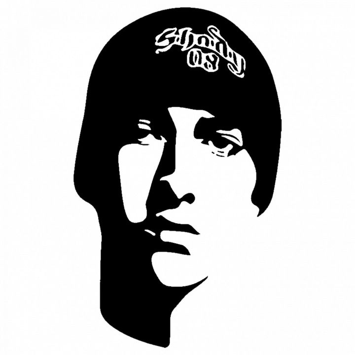 Set 5 bucati, Sticker decorativ, Eminem Rapper Stick, Rezistent la apa, NO9197, 6 cm, Multicolor