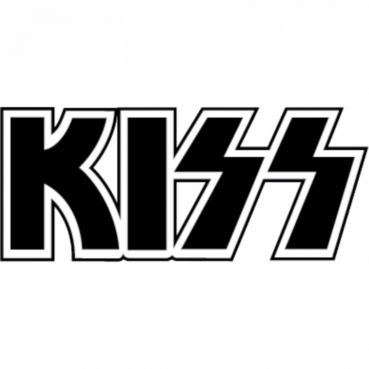 Комплект от 5 декоративни стикера, Kiss rock band 01, Водоустойчив, NO9857, 6 см, Многоцветен