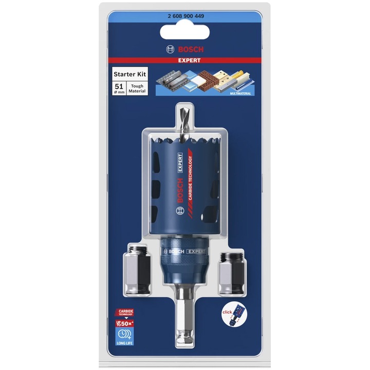 Боркорона Bosch Expert Tough Material 2608900449, 51 мм + Power Change адаптер
