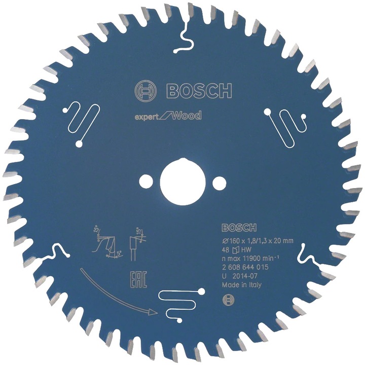 Циркулярен диск Bosch Expert for Wood 2608644049, Размер 190x30x2,6 мм, 48 зъба