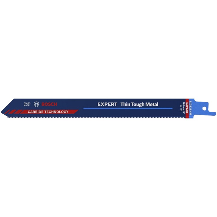 Panza de fierastrau sabie Bosch Expert Thin Tough Metal S 1022 EHM 2608900363, 1.4 mm spatiere dinti, 200 mm lungime