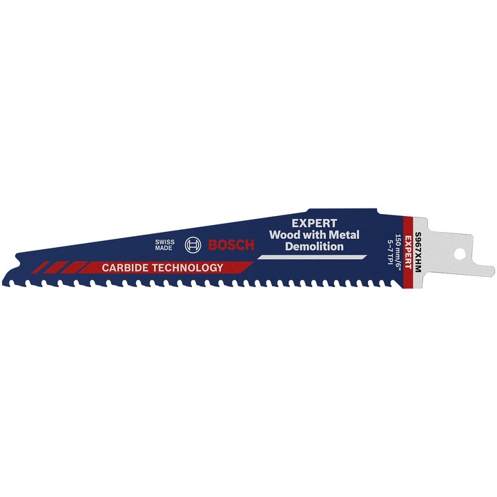 Panza de fierastrau sabie Bosch Expert Wood with Metal Demolition S 967 XHM 2608900396, 3.5-5 mm spatiere dinti, 150 mm lungime
