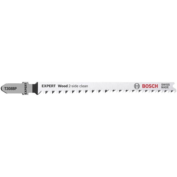 Set de 3 panze de fierastrau vertical Bosch Expert Wood 2-side clean T 308 BP 2608900557, 2.2 mm spatiere dinti, 117 mm lungime