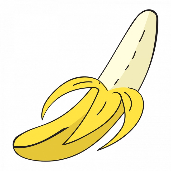 Set 5 bucati, Sticker decorativ, Banana decojota, Rezistent la apa, NO8053, 6 cm, Multicolor