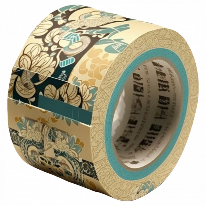 Set 5 bucati, Sticker decorativ, Banda adeziva decorativa cu flori, Rezistent la apa, NO8057, 6 cm, Multicolor