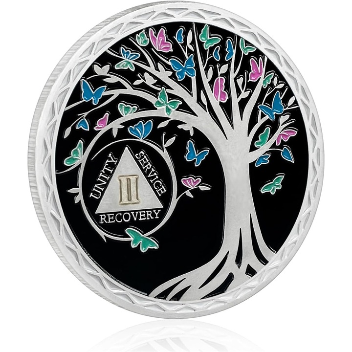 Moneda de sobrietate de 2 ani, Fier, Multicolor