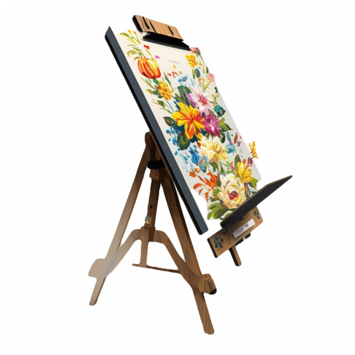 Set 5 bucati, Sticker decorativ, Sevalet cu flori, Rezistent la apa, NO9638, 6 cm, Multicolor