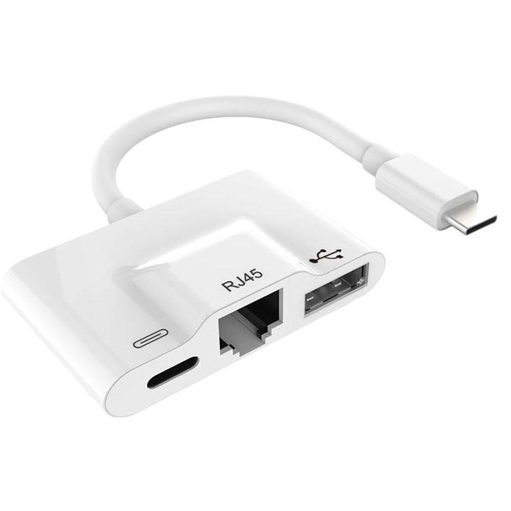 USB-C-Ethernet adapter, LXJTHT, fehér