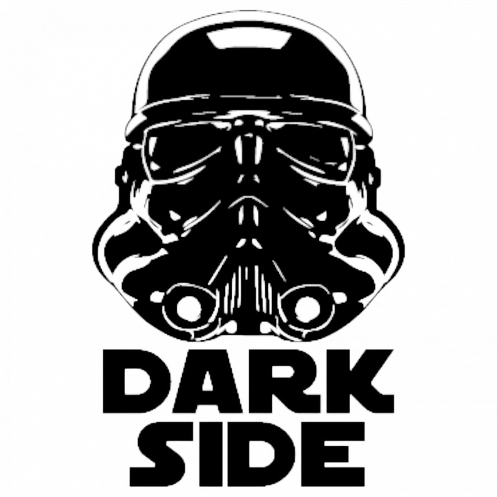 Set 5 bucati, Sticker decorativ, Dark Side Star Wars casca de stormtrooper, Rezistent la apa, NO8955, 6 cm, Multicolor