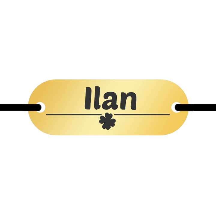 Martisor Bratara Inox Placuta Aurie Barbati Nume Ilan