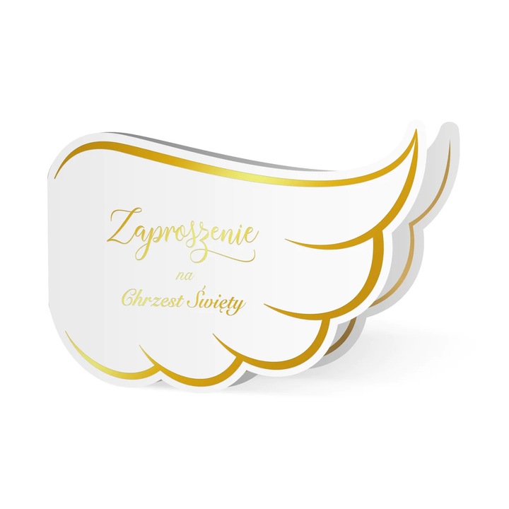 Invitatie de botez, PartyPal, Auriu/Alb