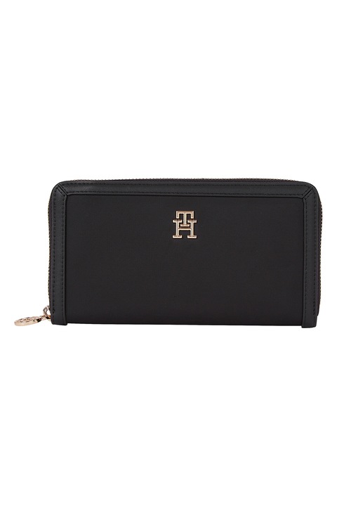 Портфейл Tommy Hilfiger Essential от еко кожа с цип, черен