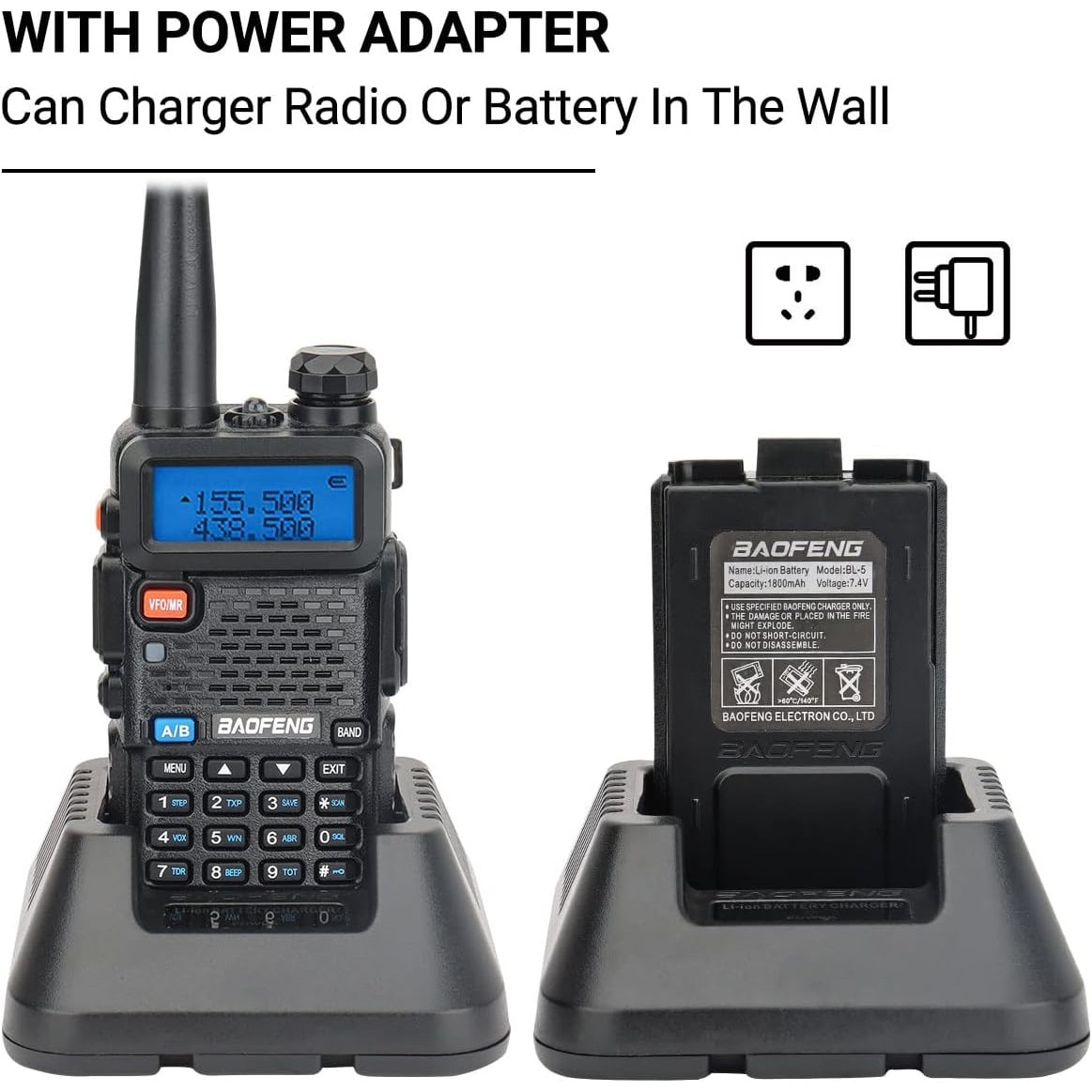 Комплект от 4x преносима радиостанция, уоки токи, MOSMAOO®, UV-5R5W ...