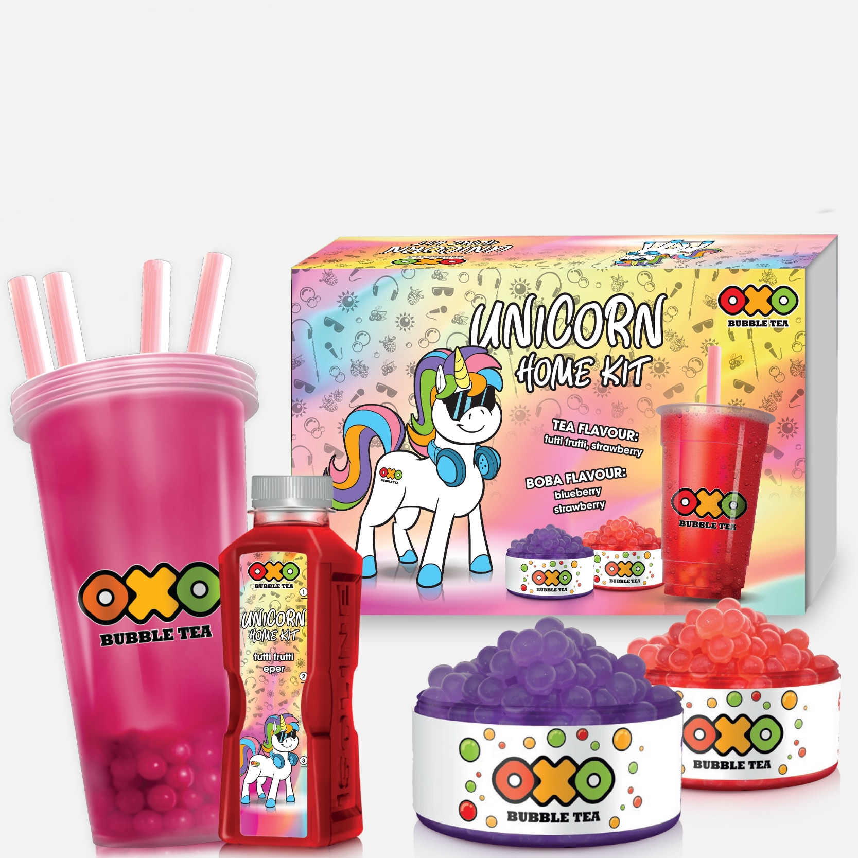 Tea, Bubble Tea Oxo, Unicorn, otthoni készlet, 4 adag otthonra ...