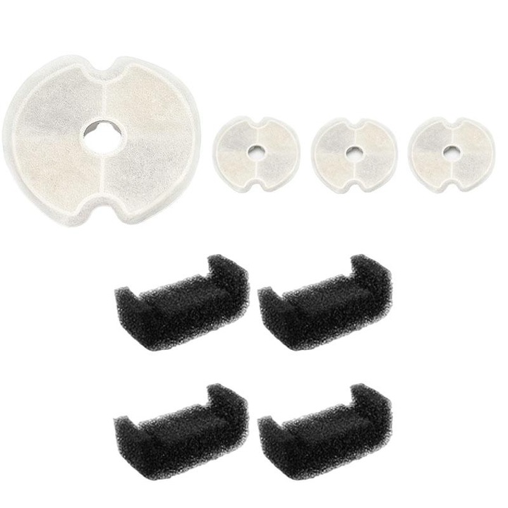 Set 8 filtre fantana de apa animale, 2 Modele, Alb/Negru