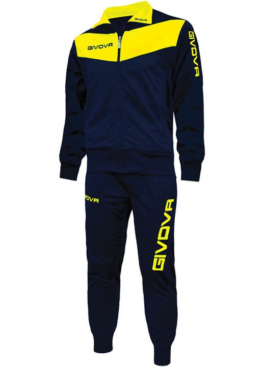 Trening barbati, Givova, Poliester, Bleumarin/Galben, Negru/Galben, XS